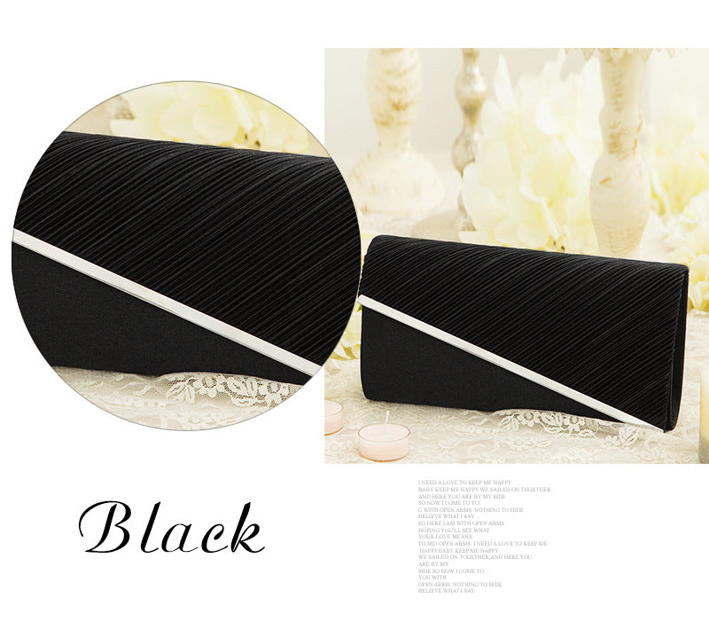 Women's Banquet Pleated Jewelry Twill Flip Mobile Bags