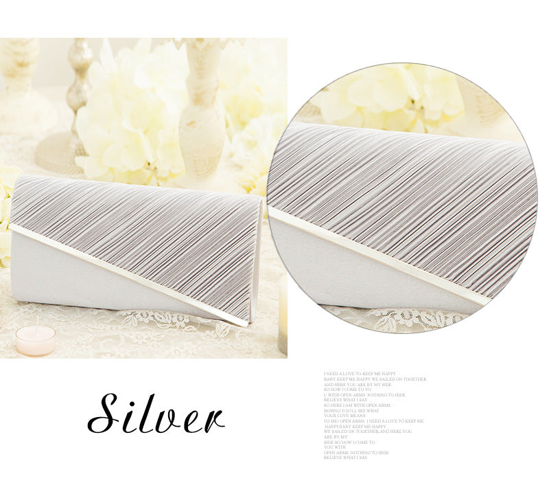 Women's Banquet Pleated Jewelry Twill Flip Mobile Bags