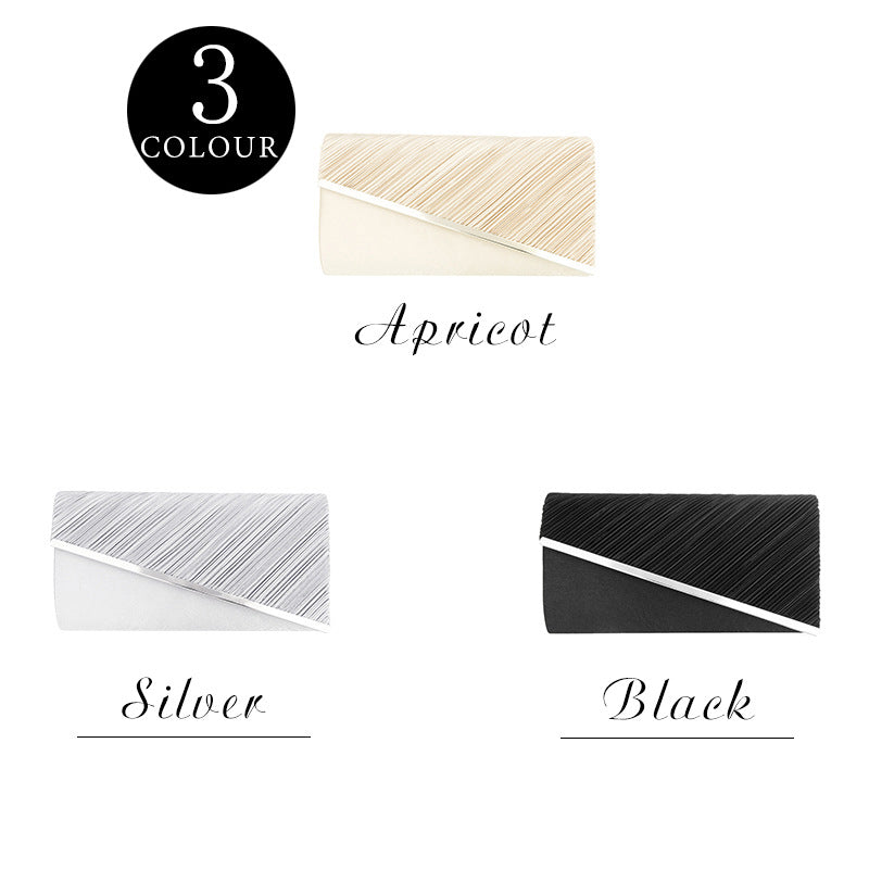 Women's Banquet Pleated Jewelry Twill Flip Mobile Bags