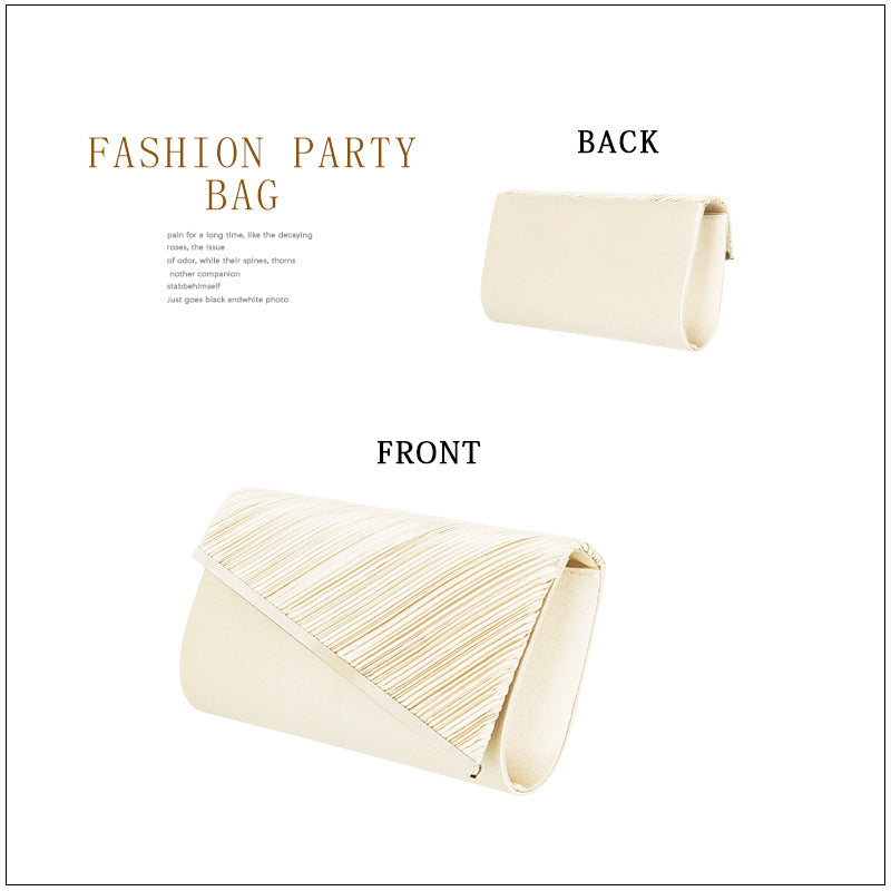 Women's Banquet Pleated Jewelry Twill Flip Mobile Bags