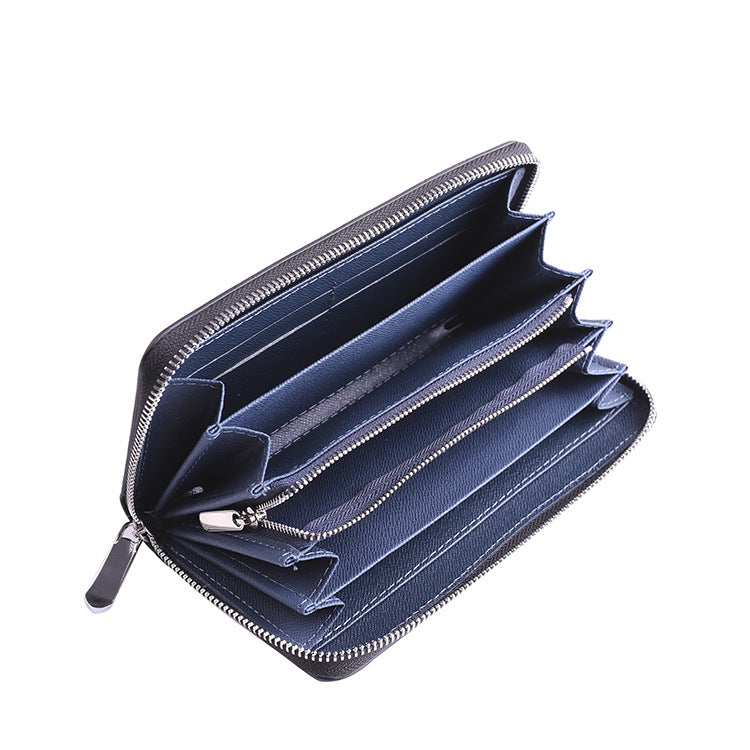 Women's & Men's Grass Mat Pattern Pu Leather Long Carbon Handbags
