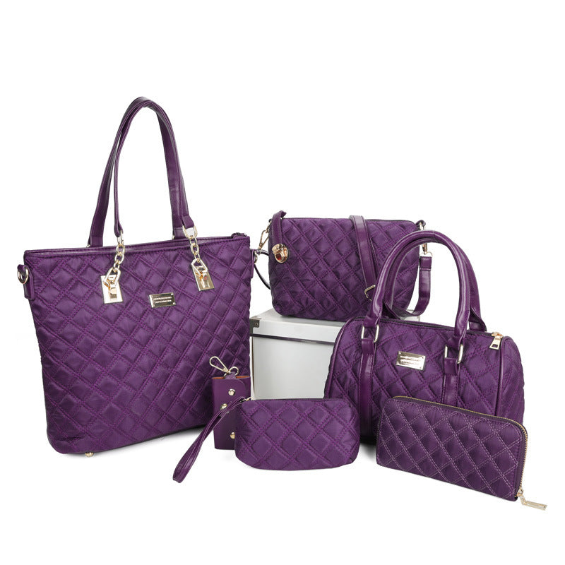Women's Spring Nylon Cloth Embroidery Thread Portable Women's Shoulder Bag