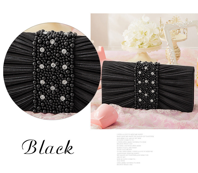 Women's Elegant Fashion Banquet Pleated Handmade Beaded Women's Clutch
