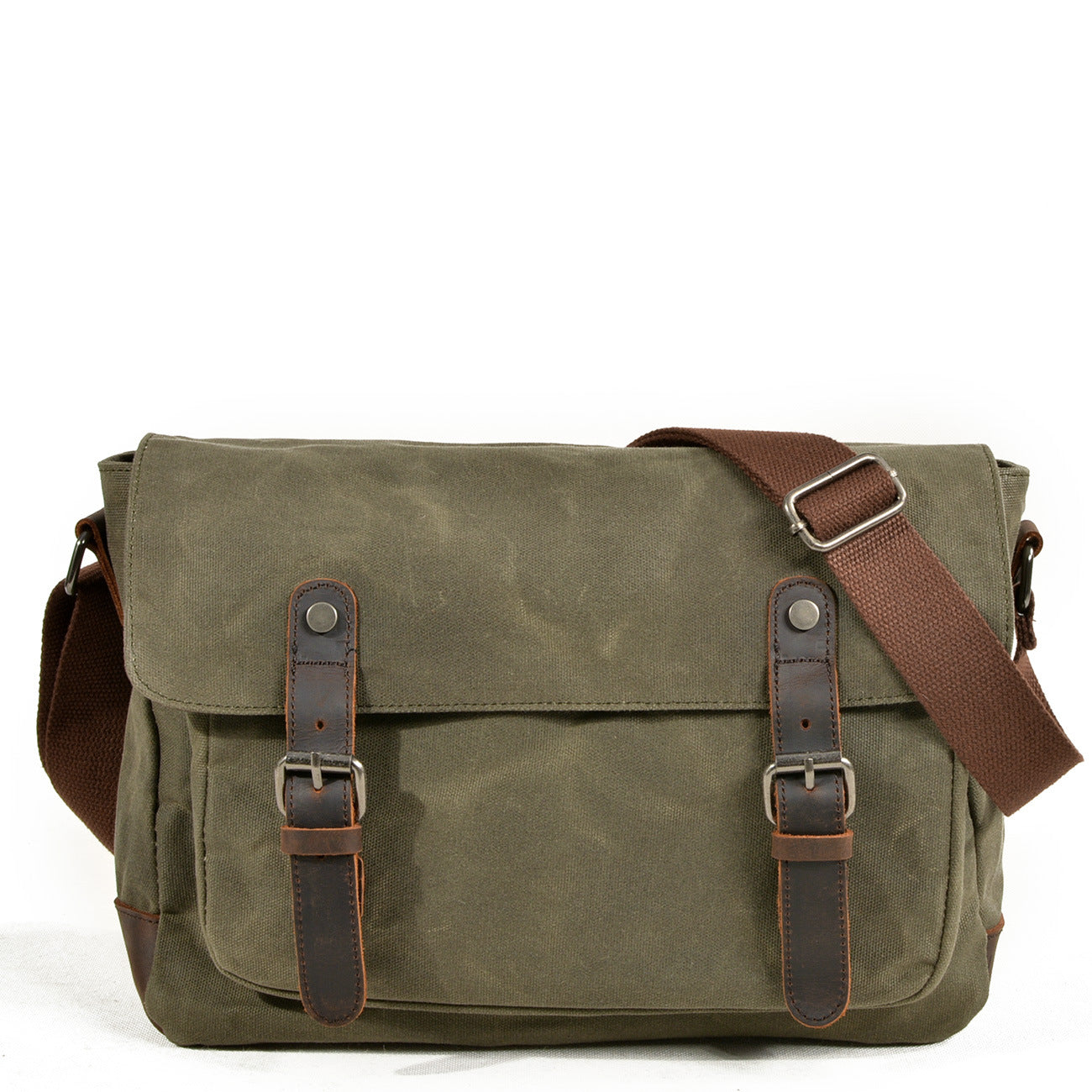 Men's Leisure Oblique Canvas Waterproof Oil Wax Men's Briefcase