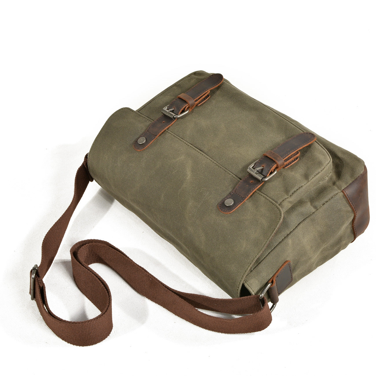 Men's Leisure Oblique Canvas Waterproof Oil Wax Men's Briefcase