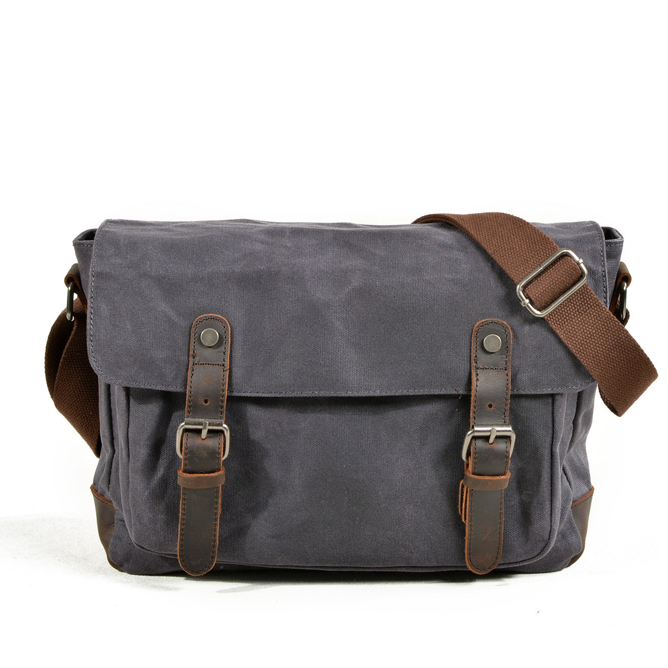 Men's Leisure Oblique Canvas Waterproof Oil Wax Men's Briefcase