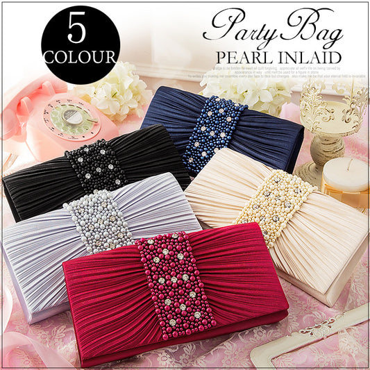 Women's Elegant Fashion Banquet Pleated Handmade Beaded Women's Clutch