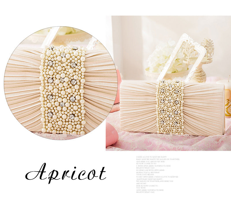 Women's Elegant Fashion Banquet Pleated Handmade Beaded Women's Clutch