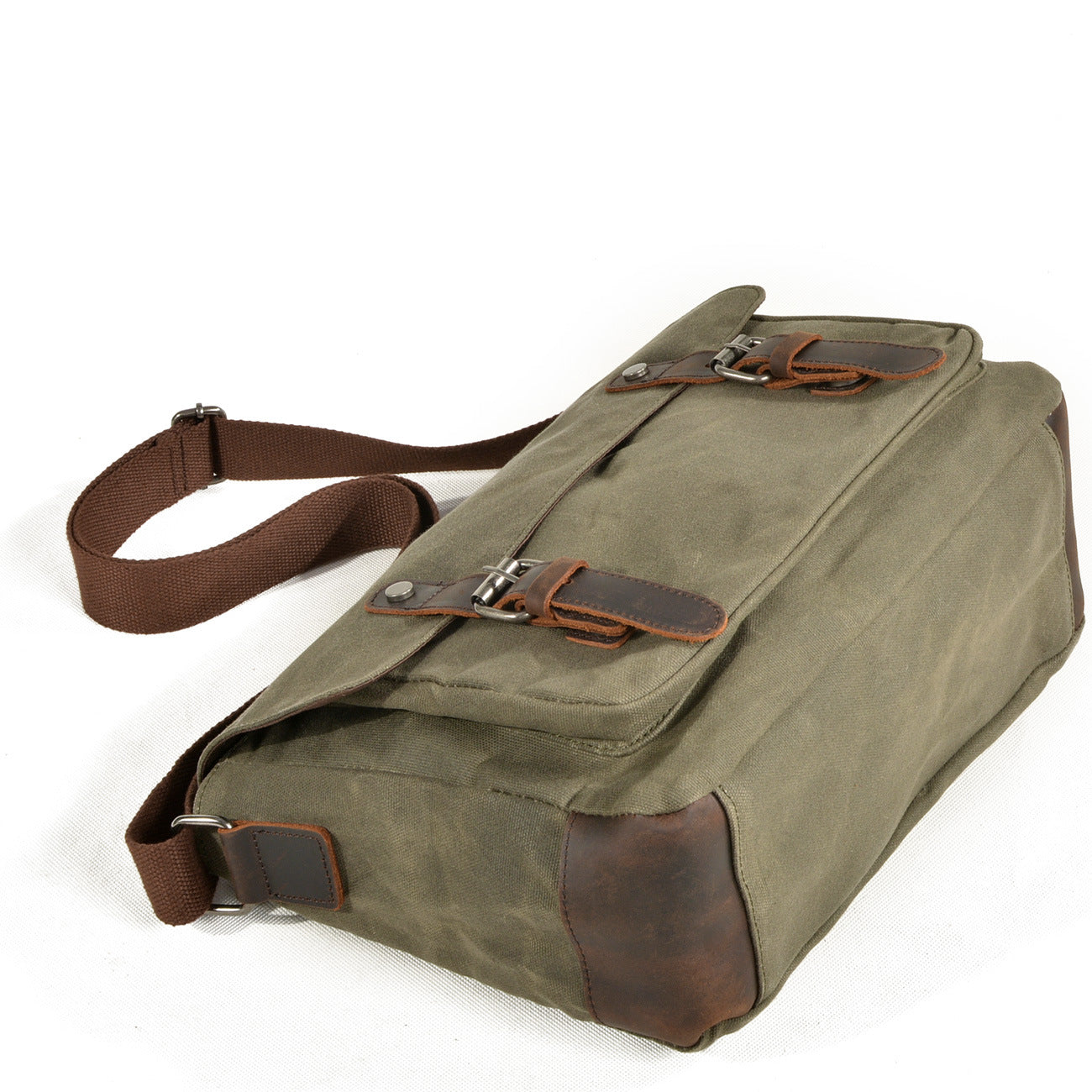 Men's Leisure Oblique Canvas Waterproof Oil Wax Men's Briefcase