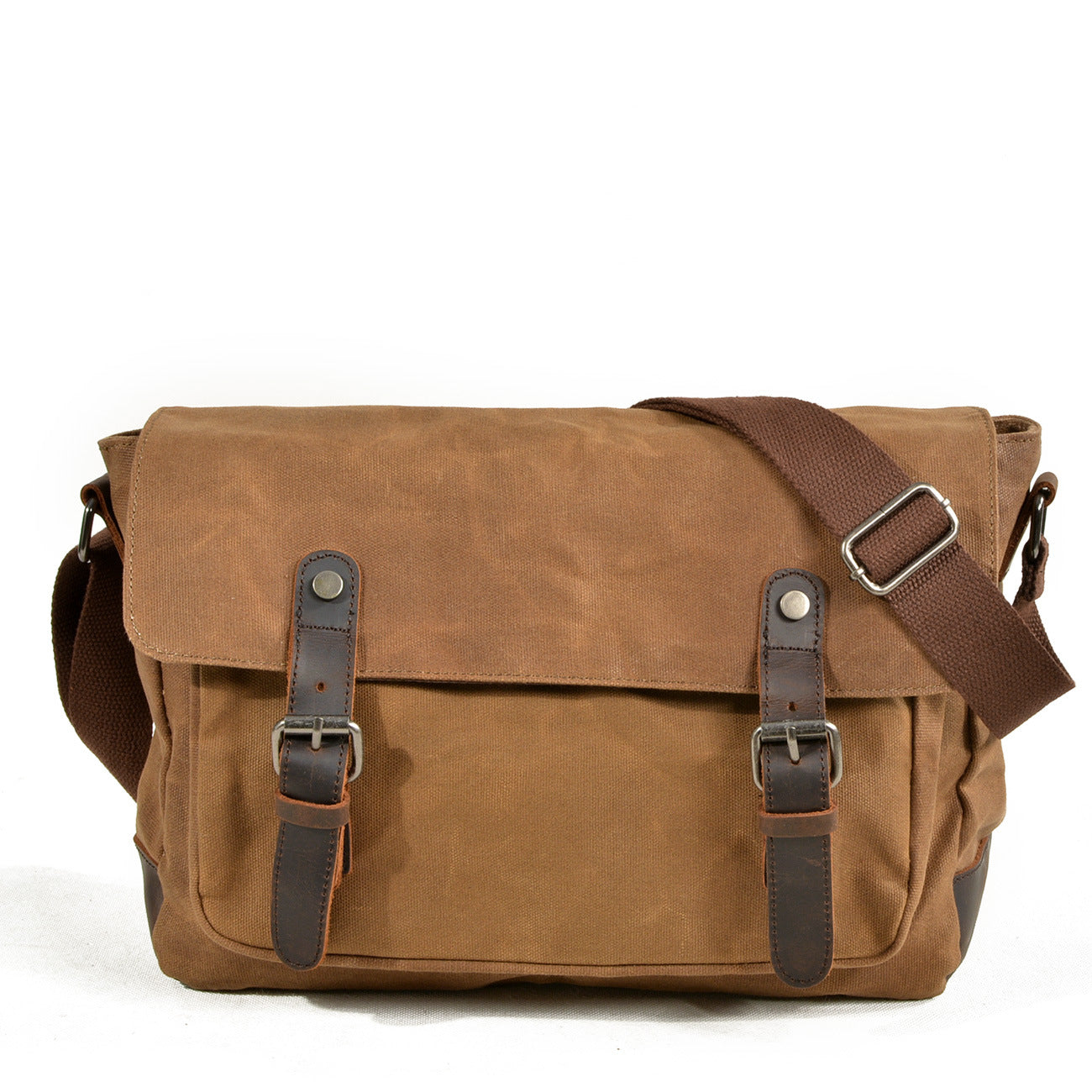 Men's Leisure Oblique Canvas Waterproof Oil Wax Men's Briefcase