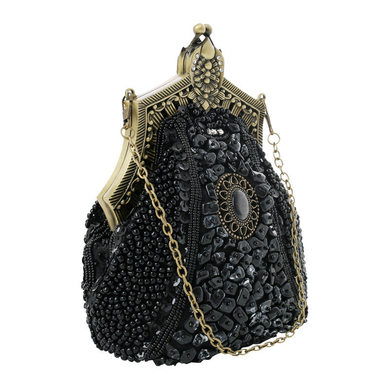 Retro Pearl Embroidery Chic Clutch Dress Garment Hot Bags