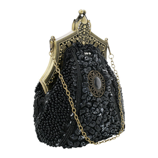 Retro Pearl Embroidery Chic Clutch Dress Garment Hot Bags
