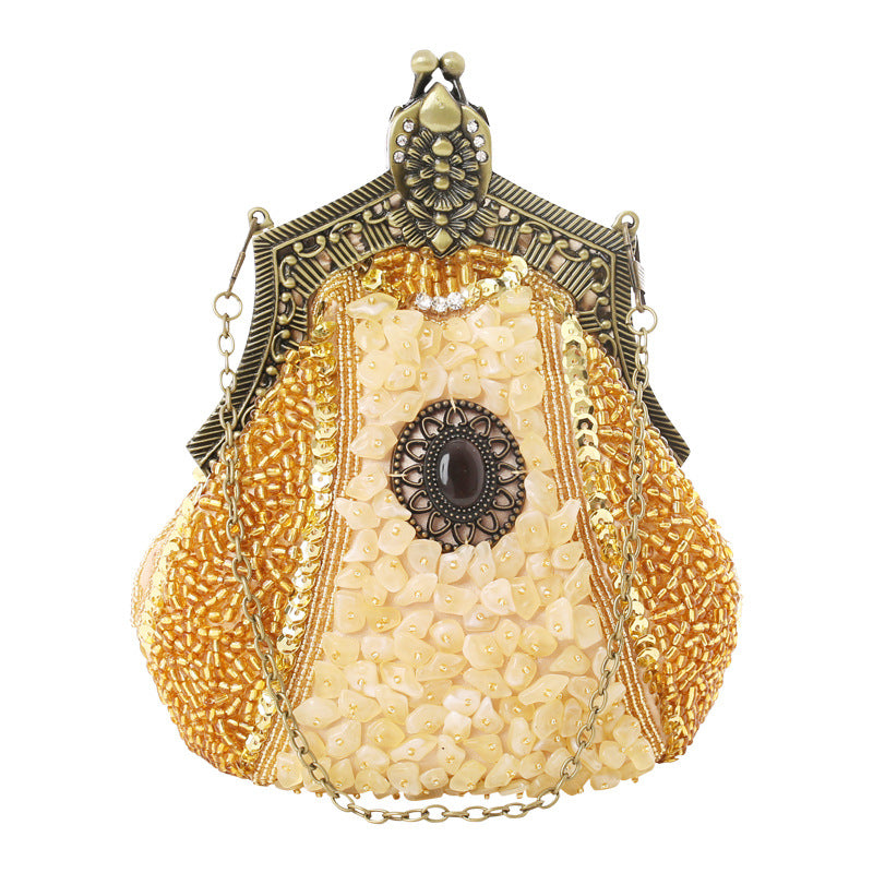 Retro Pearl Embroidery Chic Clutch Dress Garment Hot Bags