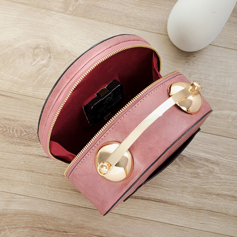 Women's Portable Clock Personality Chain Round Shape Women's Messenger Bag