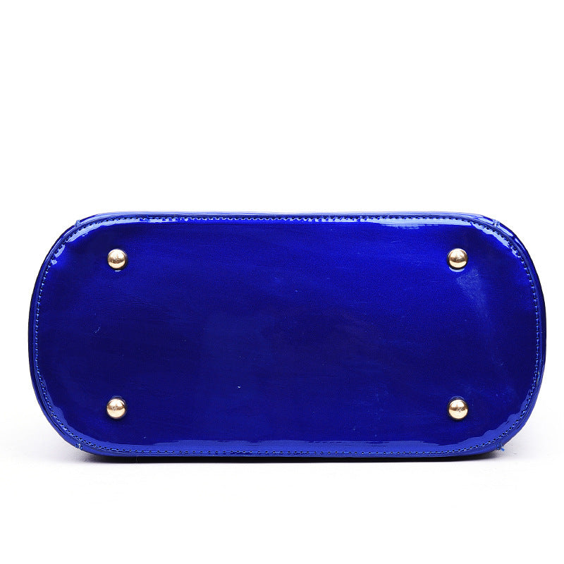 Women's Korean Style Trendy Simplicity Three-piece Patent Leather Women's Shoulder Bag