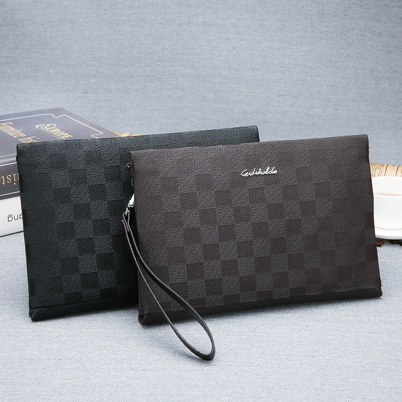 Men's Style Business Fashion Plaid Envelope Lightweight Men's Clutch