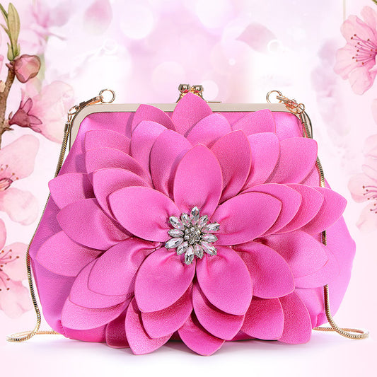 Spring Shell Fashion Chain Diamond Flower Handbags