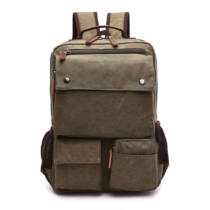 Men's Large Capacity Canvas Fashion Style Universal Backpack