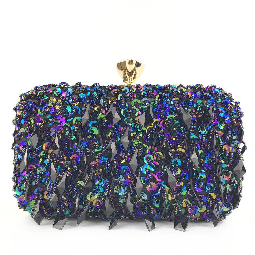 Women's Reticule Hand Holding Handmade Double-sided Beaded Evening Bags