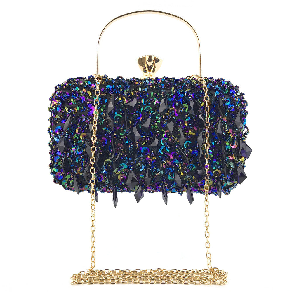 Women's Reticule Hand Holding Handmade Double-sided Beaded Evening Bags