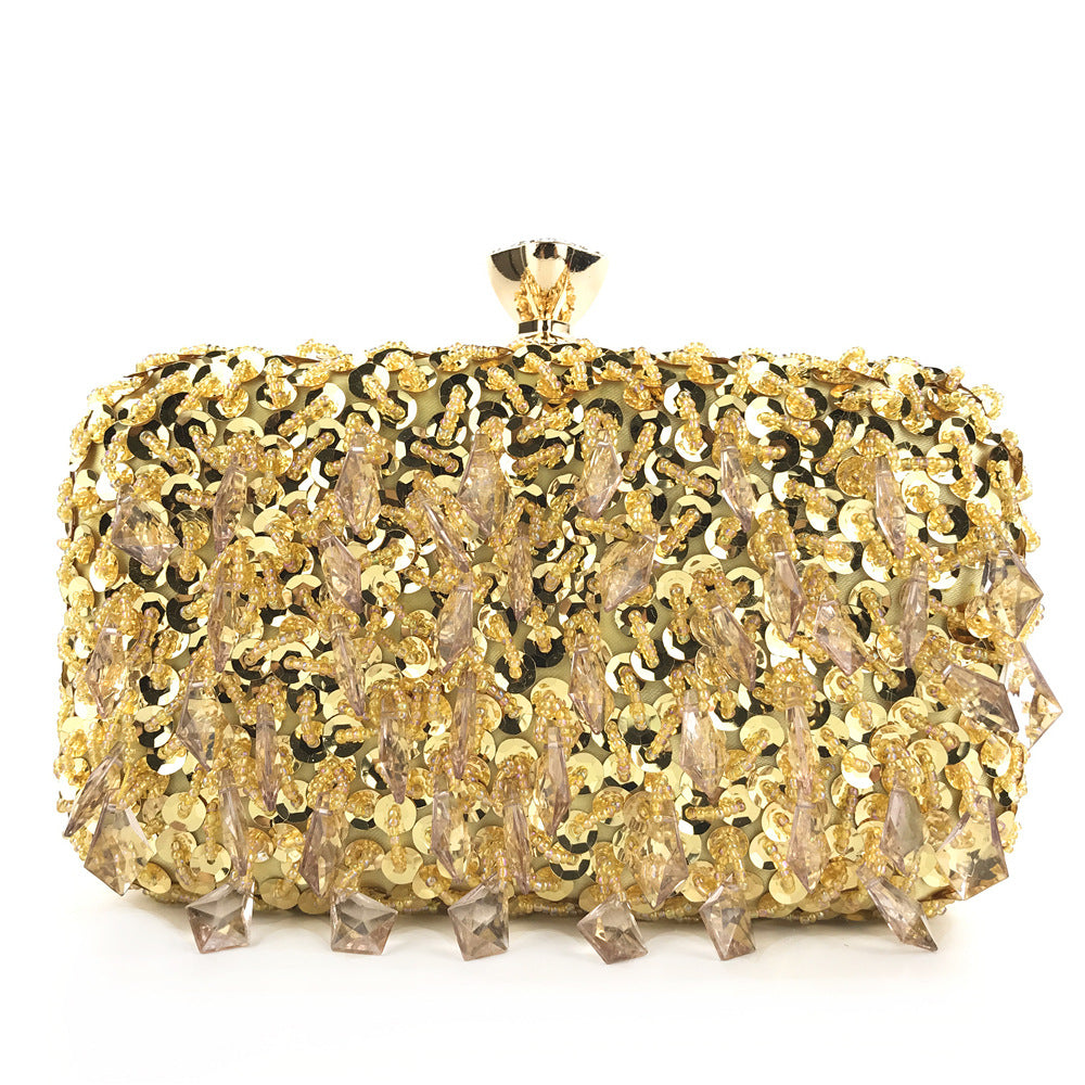 Women's Reticule Hand Holding Handmade Double-sided Beaded Evening Bags