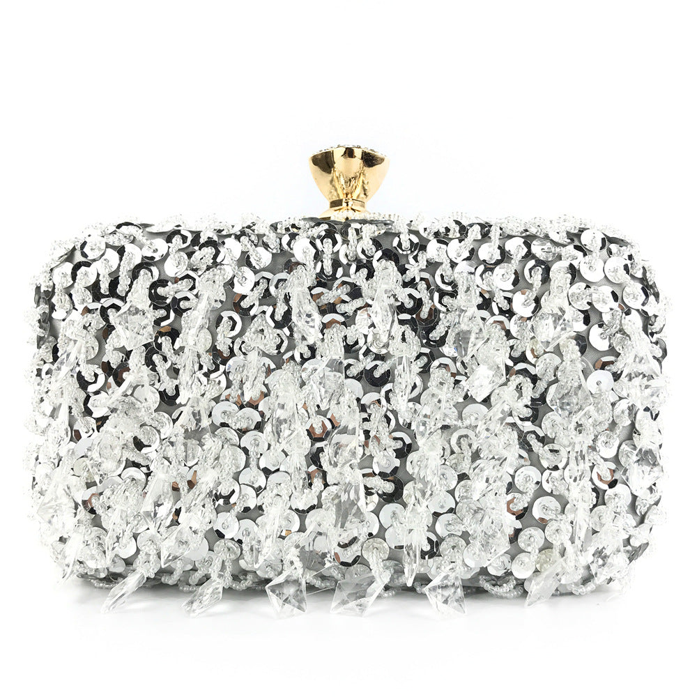 Women's Reticule Hand Holding Handmade Double-sided Beaded Evening Bags