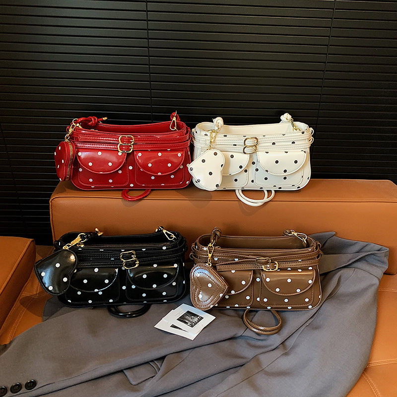 Korean Simple Polka Dot Underarm Spring Fashion Beautiful Personality Bags