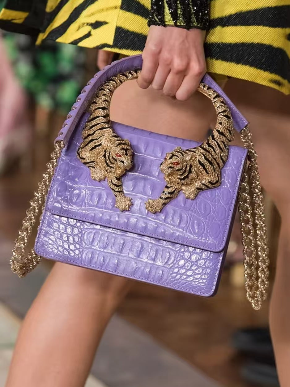 Fashion Creative Durable Tiger Crocodile Pattern Shoulder Bags