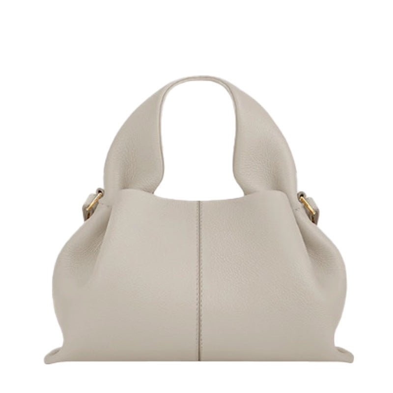 French Style Cloud Lychee Pattern Cowhide Bags