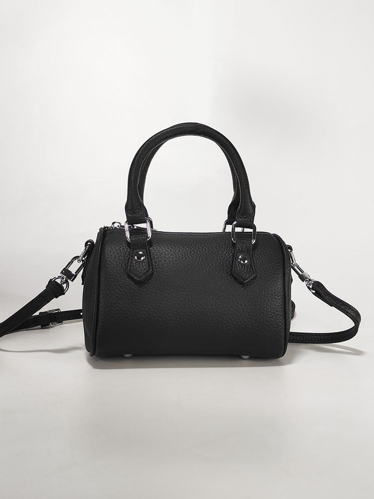 Women's Advanced Texture Outing Genuine Leather Boston Pillow First Layer Cowhide Bags