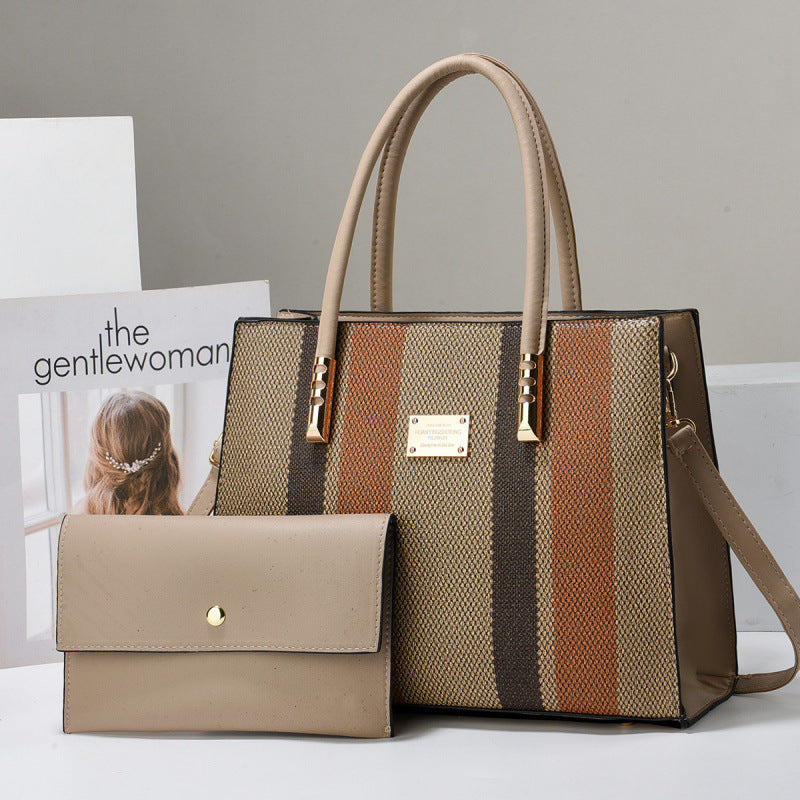 Trendy Fashion Combination Large Capacity Color-matching Women's Handbag