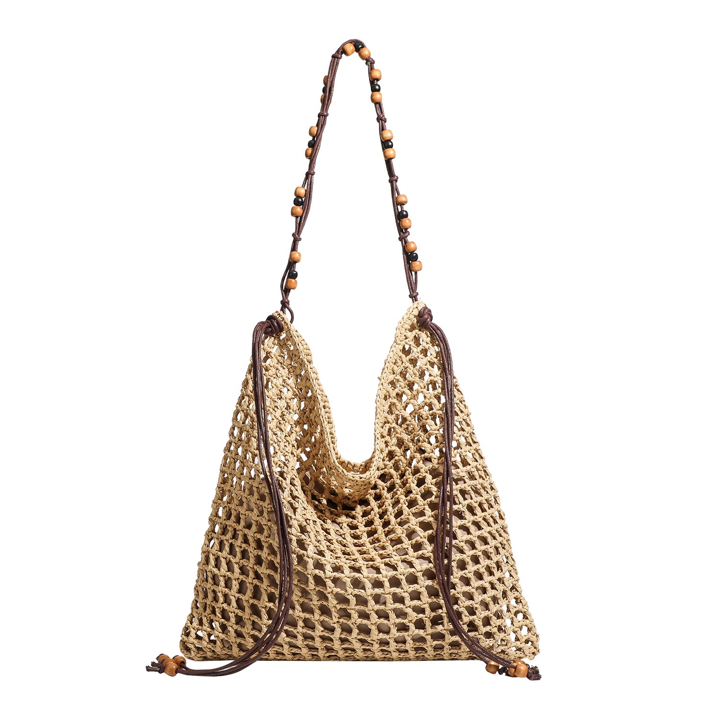 Women's Vacation Style Straw Niche Mesh Hollow Large Capacity Bags