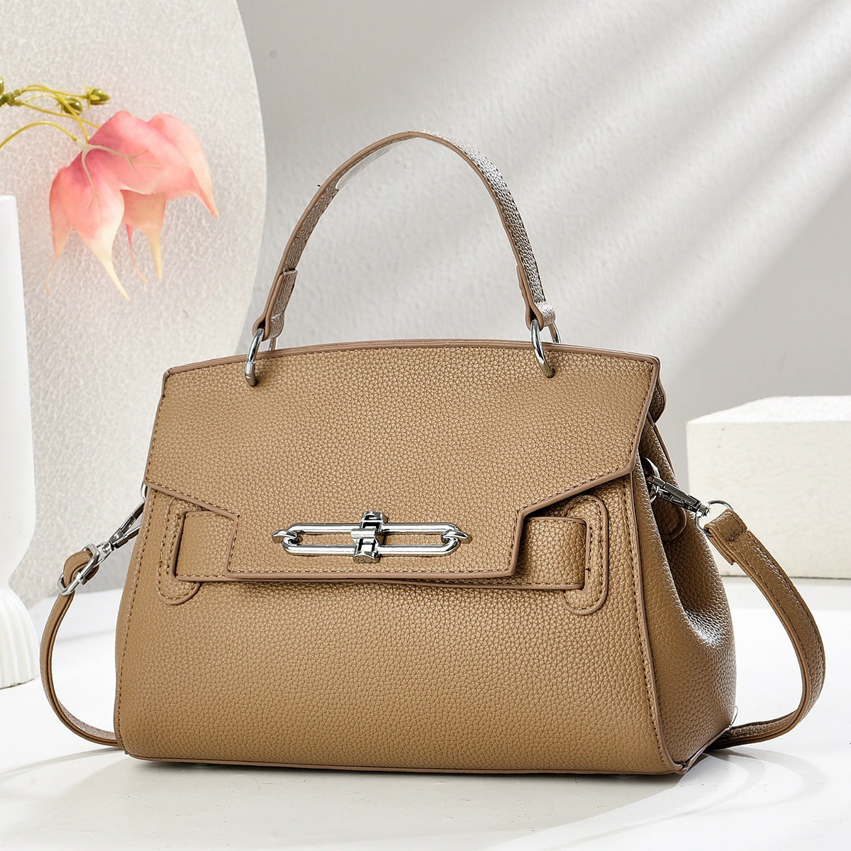 Women's One Fashion Portable Soft Leather Commuter Bucket Bags