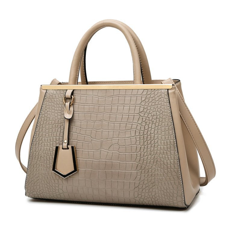 Women's Stone Pattern Patchwork Three-piece Set Mother Handbags