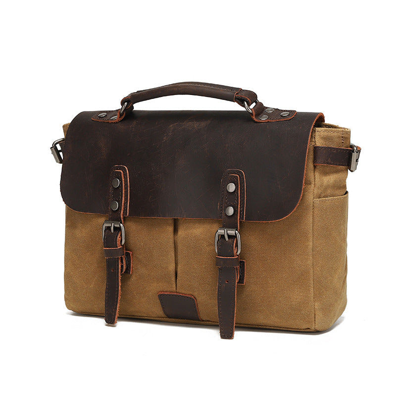 New Popular Retro Waterproof Waxed Cowhide Shoulder Bags