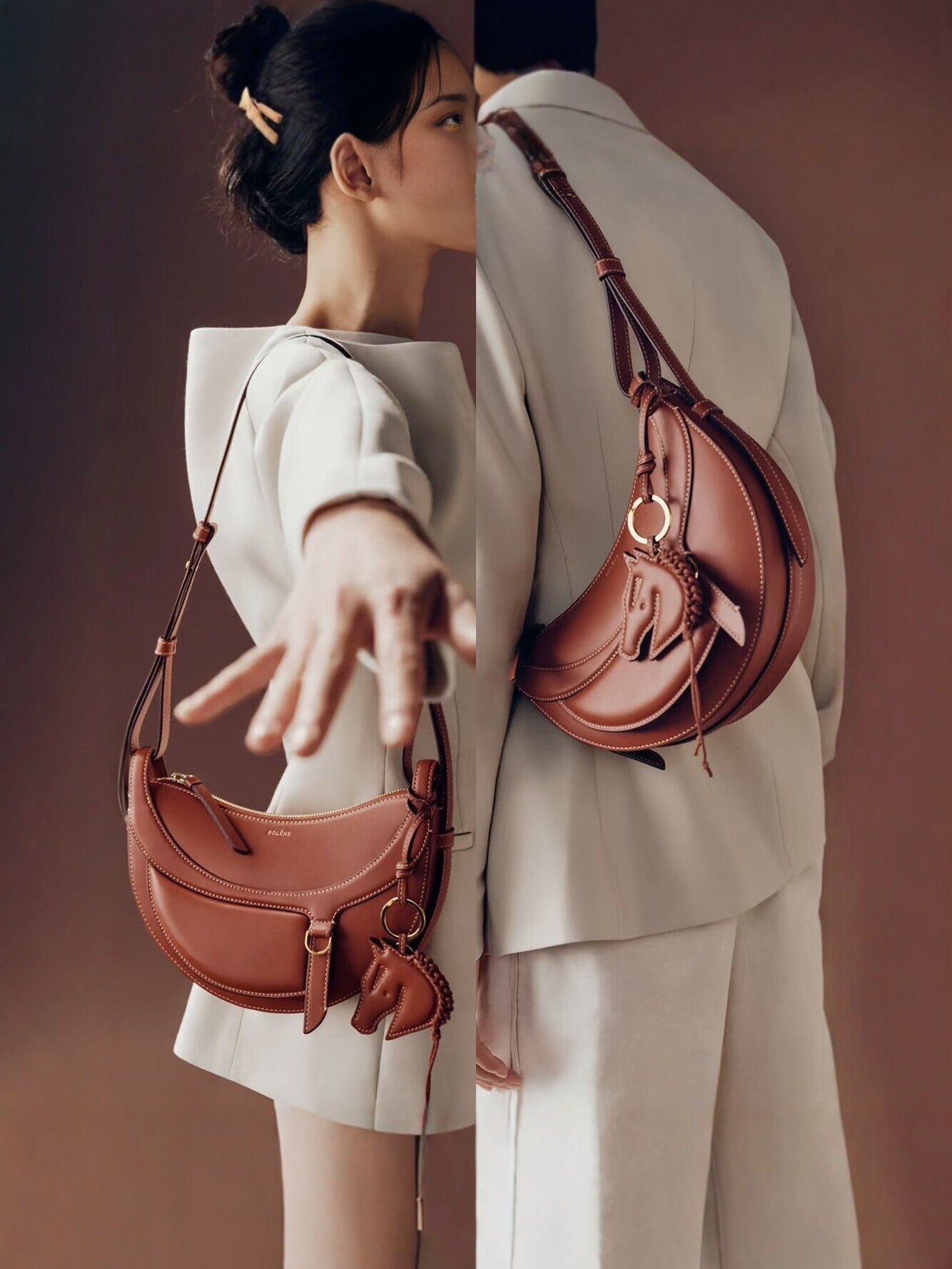 Women's Genuine Leather Saddle High-grade Niche Design Women's Shoulder Bag