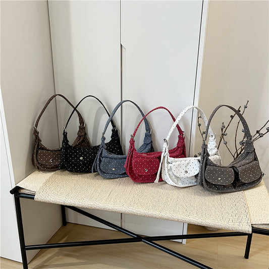 Cabinet Niche Starry Polka Dot Canvas Portable Underarm Bags