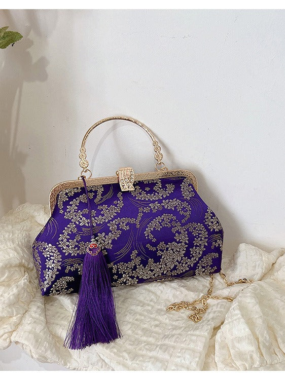 Women's Style Dinner Elegant Chinese Silk Embroidery Clutch Handbags