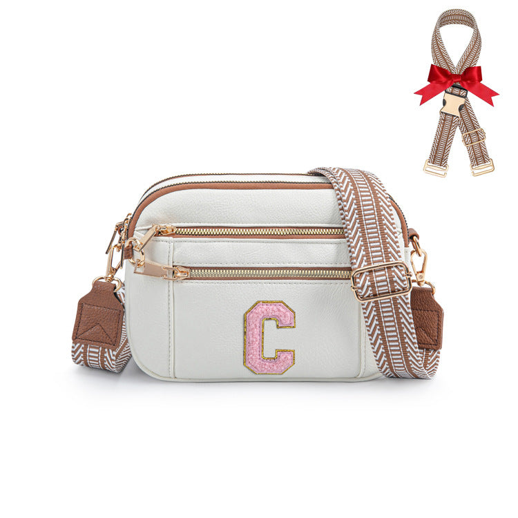Chessboard Plaid Fashion Retro Double Zipper Women's Shoulder Bag