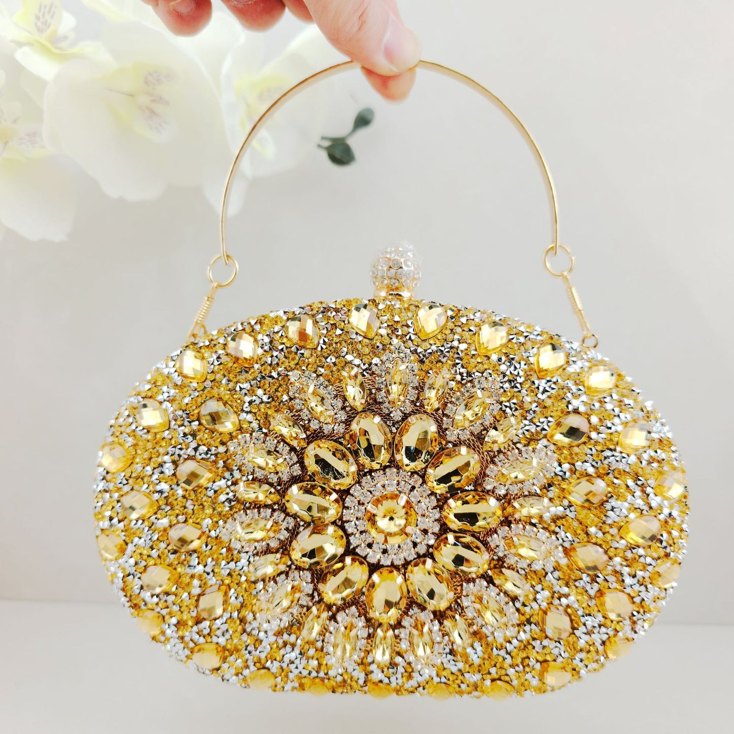 Diamond Texture Dress Banquet Party Match Metal Bags