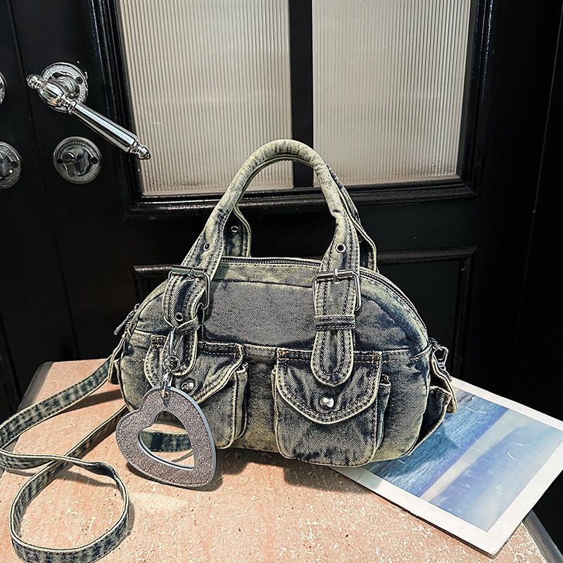 Women's Advanced Texture Washed Denim Fashion Retro Hot Women's Messenger Bag