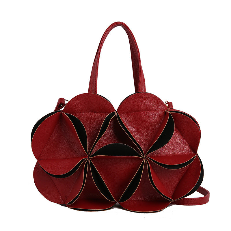 Women's Fancy Design Cute Flowers Dinner Shape Pleated Bags