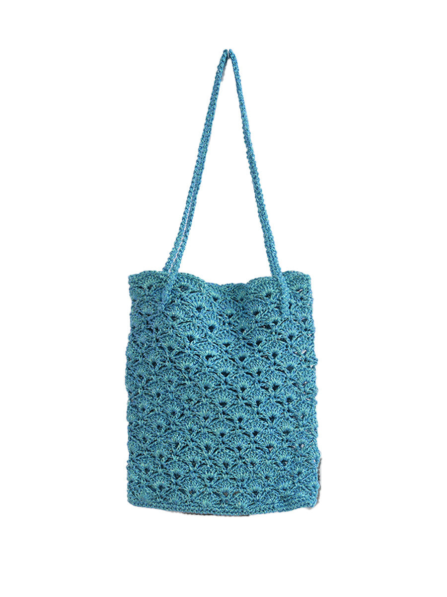 Women's Colorful Woven Design Textured Fashion Vacation Bags