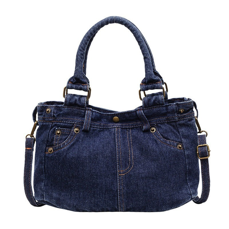 Women's Fashion Retro Jean Large Capacity Totes College Women's Messenger Bag