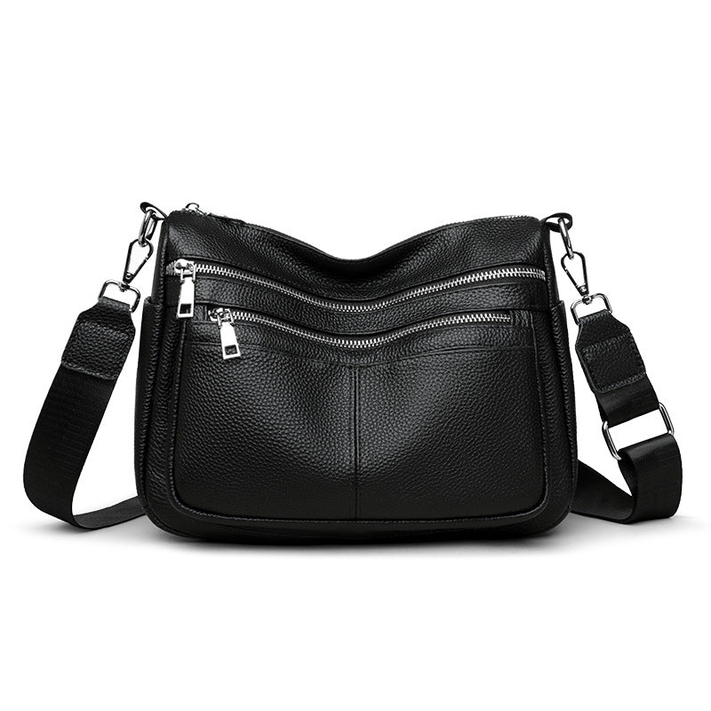 Female Lady First Layer Cowhide Large Capacity Women's Messenger Bag