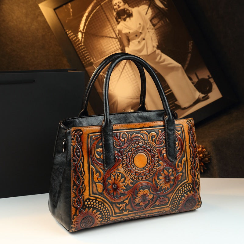 Women's Genuine Leather Mom Simple Versatile Large Women's Handbag