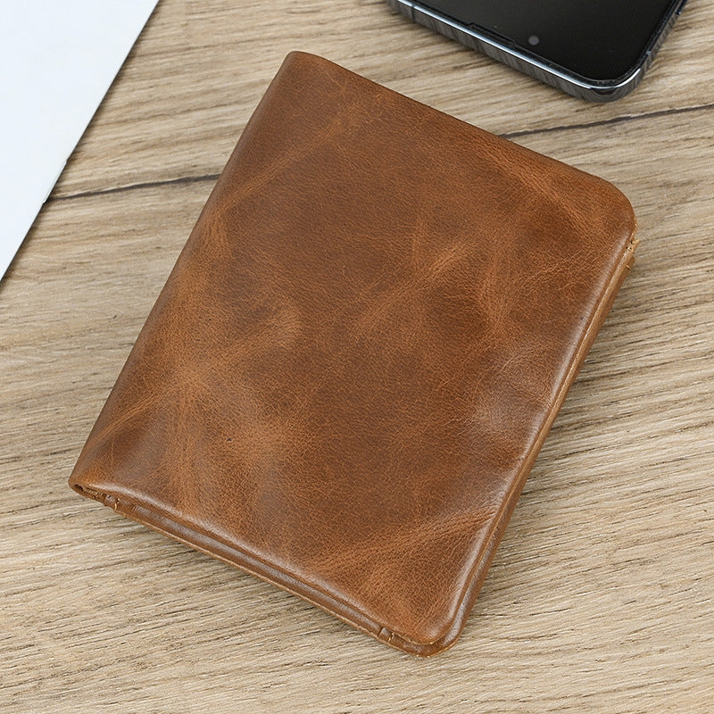 Women's & Men's Genuine Leather Two Fold Multi Slots Men's Wallet