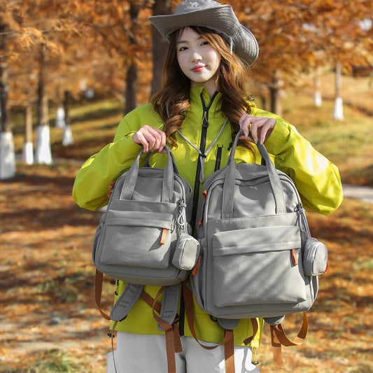 Women's Fashion Simple Texture Solid Color Commute Leisure Backpack