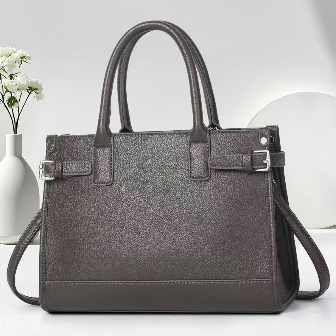 One Mom Solid Color Retro Trendy Large Women's Handbag