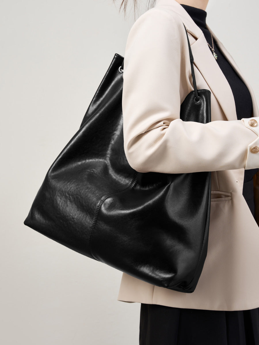 Vegetable Tanning Leather Popular Textured Versatile Class Underarm Women's Shoulder Bag